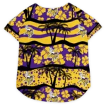Minnesota Football Style Dog Jersey - Palm Retro Black and Purple