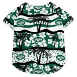 New York Jets Football Style Dog Jersey - Palm Retro Black and Green