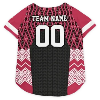Custom Arizona Football Style Dog Jersey - Chevron Zigzag Black and Red