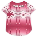 Custom Arizona Football Style Dog Jersey - Geometric Burst Red and White