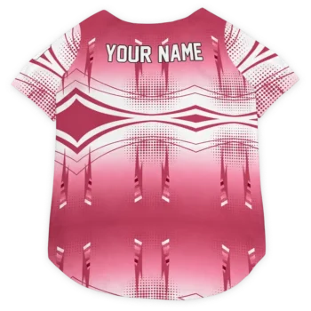Custom Arizona Football Style Dog Jersey - Geometric Burst Red and White