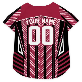Custom Arizona Football Style Dog Jersey - Vivid Chevron Red