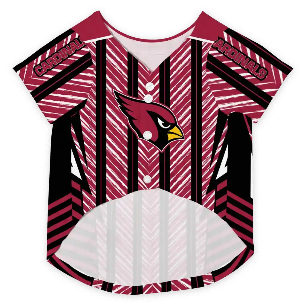 personalized-arizona-cardinals-vivid-chevron-red-pet-jersey-fashion-forward.webp