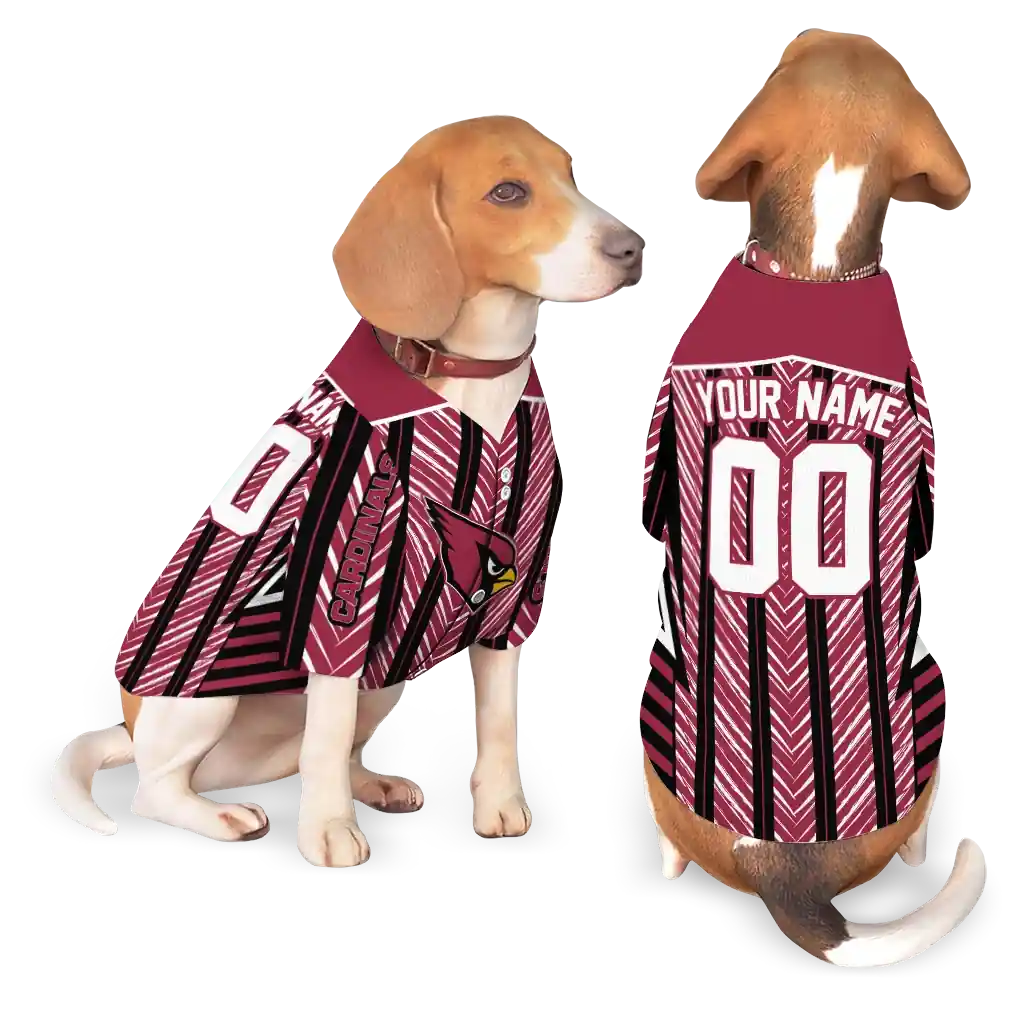 personalized-arizona-cardinals-vivid-chevron-red-pet-jersey-latest-model.webp