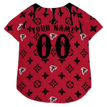 Custom Atlanta Football Style Dog Jersey - Monogram Classic Red