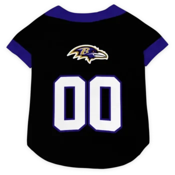 Custom Baltimore Football Style Dog Jersey - Tuxedo Print Black and Purple