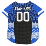 Custom Buffalo Football Style Dog Jersey - Chevron Zigzag Black and Blue