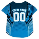 Custom Carolina Football Style Dog Jersey - Chevron Polka Blue