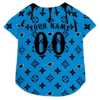 Custom Carolina Football Style Dog Jersey - Monogram Classic Blue