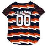 Custom Chicago Football Style Dog Jersey - Bolt Rows Blue and White