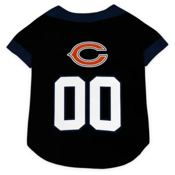 Custom Chicago Football Style Dog Jersey - Tuxedo Print Black and Blue