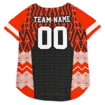 Custom Cincinnati Football Style Dog Jersey - Chevron Zigzag Black and Orange