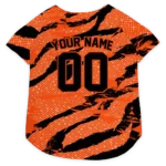 Custom Cincinnati Football Style Dog Jersey - Contrast Layers Orange