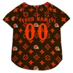 Custom Cleveland Football Style Dog Jersey - Monogram Classic Brown