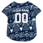 Custom Dallas Football Style Dog Jersey - Arrowhead Layers Blue