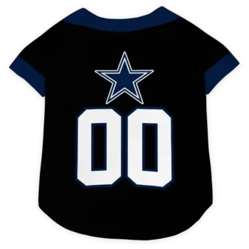 Custom Dallas Football Style Dog Jersey - Tuxedo Print Black and Blue