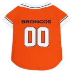 Custom Denver Football Style Dog Jersey - Big Diamond Stripe Orange and White