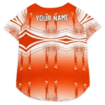 Custom Denver Football Style Dog Jersey - Geometric Burst Orange and White