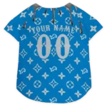 Custom Detroit Football Style Dog Jersey - Monogram Classic Blue