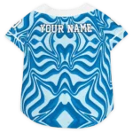 Custom Detroit Football Style Dog Jersey - Wavy Energy Blue