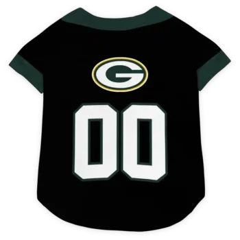 Custom Green Bay Football Style Dog Jersey - Tuxedo Print Black and Green