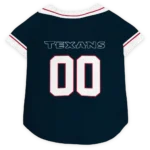 Custom Houston Football Style Dog Jersey - Big Diamond Stripe Blue and White