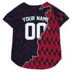 Custom Houston Football Style Dog Jersey - T-Rex Patterns Blue