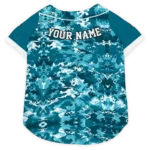 Custom Jacksonville Football Style Dog Jersey - Daring Camo Teal