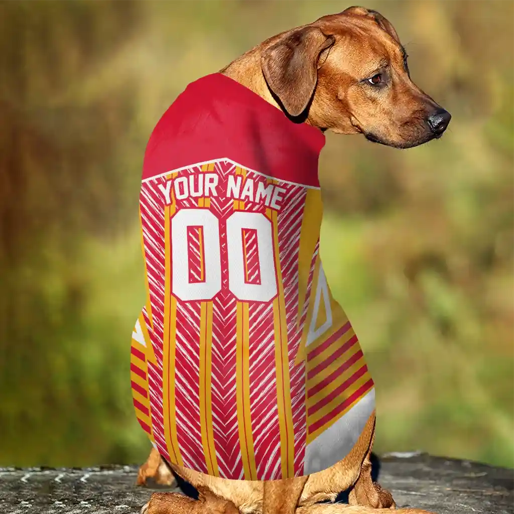 personalized-kansas-city-chiefs-vivid-chevron-red-pet-jersey-trendy.webp