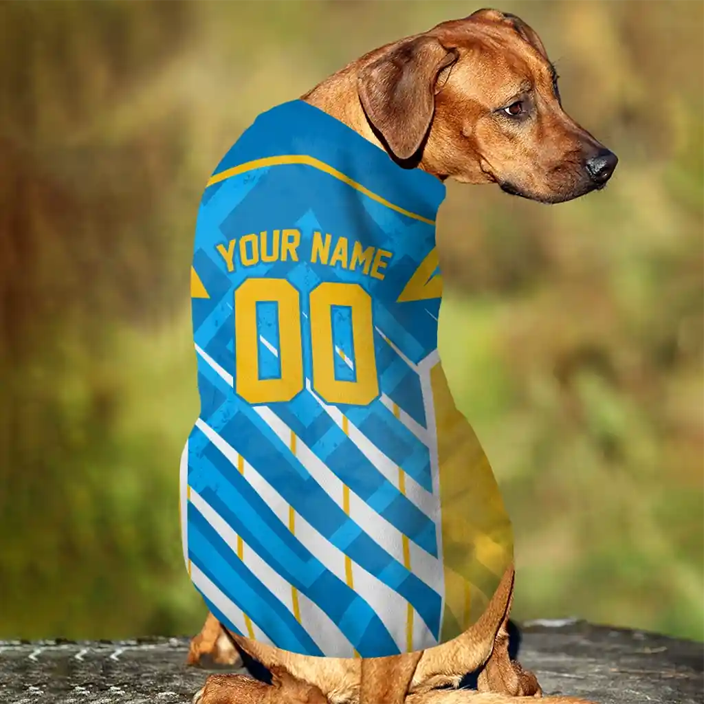 personalized-los-angeles-chargers-armor-lines-blue-pet-jersey-trendy.webp