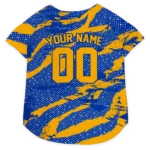 Custom Los Angeles Rams Football Style Dog Jersey - Contrast Layers Blue