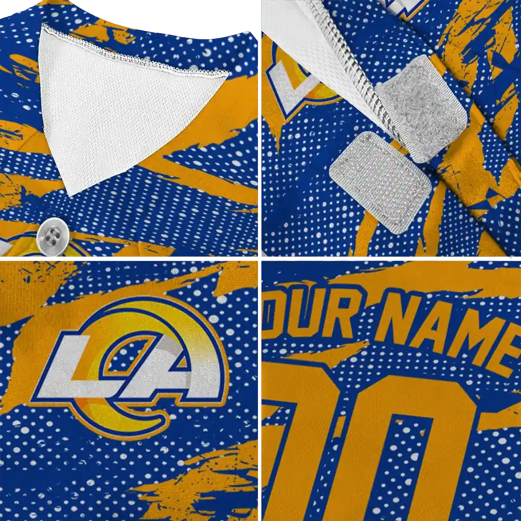 personalized-los-angeles-rams-contrast-layers-blue-pet-jersey-premium-grade.webp