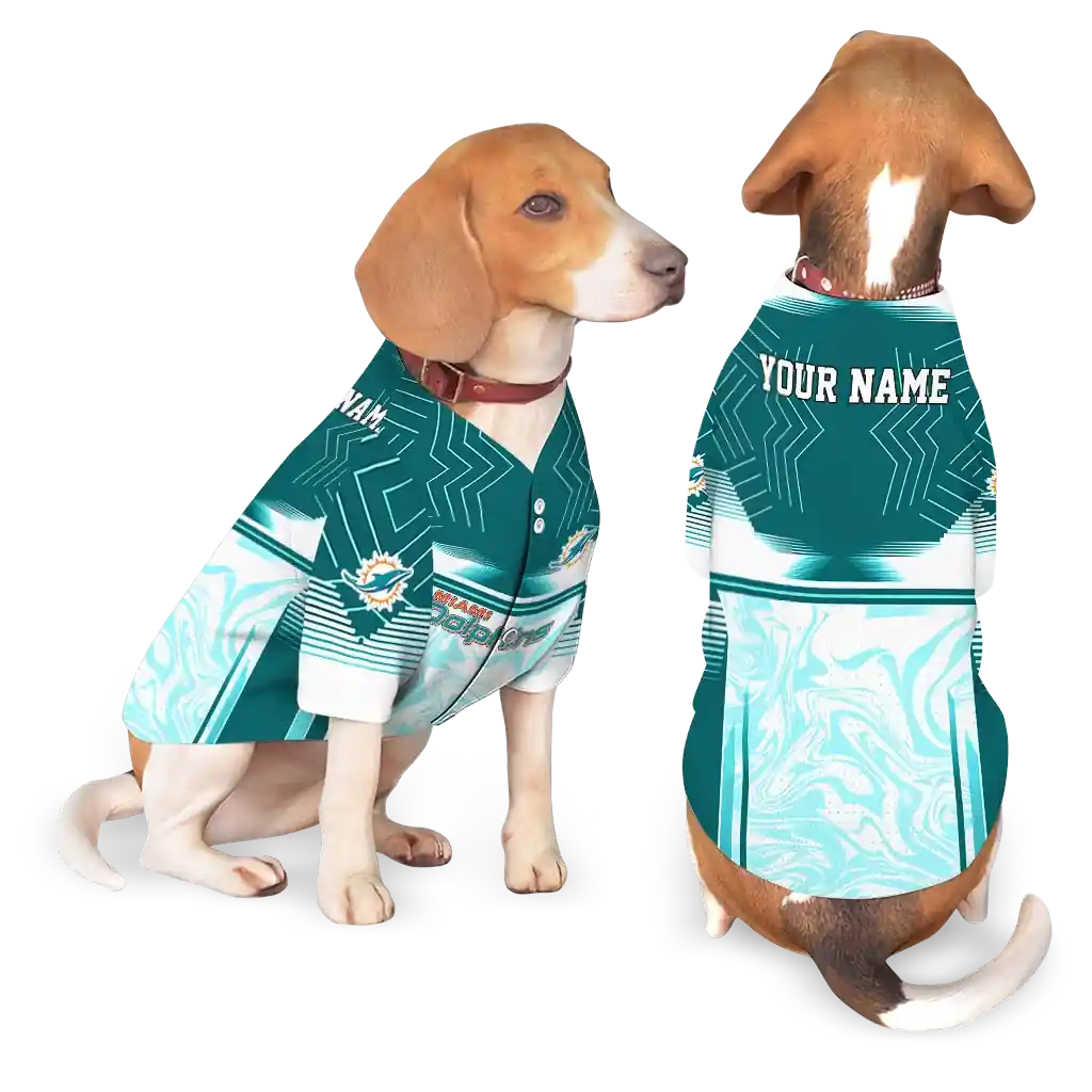 personalized-miami-dolphins-hexagon-burst-aqua-white-pet-jersey-latest-model.webp