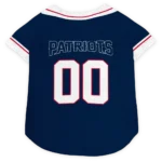 Custom New England Football Style Dog Jersey - Big Diamond Stripe Blue and White
