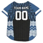 Custom New England Football Style Dog Jersey - Chevron Zigzag Black and Blue