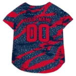 Custom New England Football Style Dog Jersey - Contrast Layers Blue
