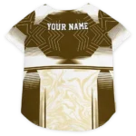 personalized-new-orleans-saints-hexagon-burst-gold-white-pet-jersey-best-selling.webp
