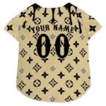 Custom New Orleans Football Style Dog Jersey - Monogram Classic Gold