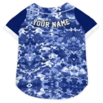 Custom New York Giants Football Style Dog Jersey - Daring Camo Blue