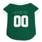 Custom New York Jets Football Style Dog Jersey - Big Diamond Stripe Green and White