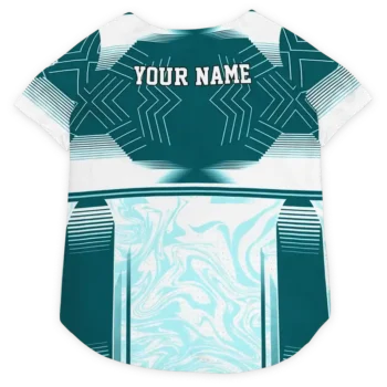 Custom Philadelphia Football Style Dog Jersey - Hexagon Burst Green and White