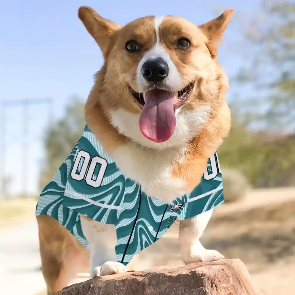 personalized-philadelphia-eagles-wavy-energy-green-pet-jersey-top-rated.webp