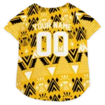 Custom Pittsburgh Football Style Dog Jersey - Arrowhead Layers Gold