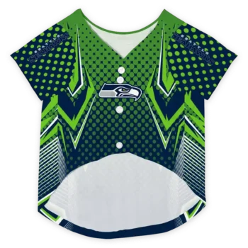 personalized seattle seahawks chevron polka blue pet jersey fashion forward