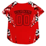 Custom Tampa Bay Football Style Dog Jersey - Trim Red