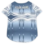 Custom Tennessee Football Style Dog Jersey - Geometric Burst Navy and White