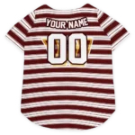 Custom Washington Football Style Dog Jersey - Button Front Burgundy and White