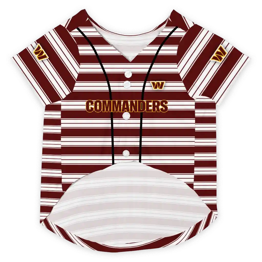 personalized-washington-commanders-button-front-burgundy-white-pet-jersey-fashion-forward.webp