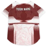 Custom Washington Football Style Dog Jersey - Hexagon Burst Burgundy and White