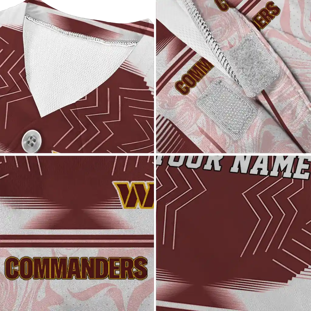 personalized-washington-commanders-hexagon-burst-burgundy-white-pet-jersey-premium-grade.webp